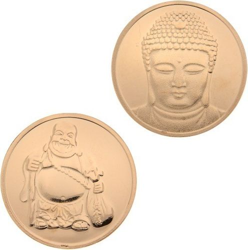 MYiMenso - 27173 - Insignia coin - Silber rose-vergoldet 33mm - Buddha