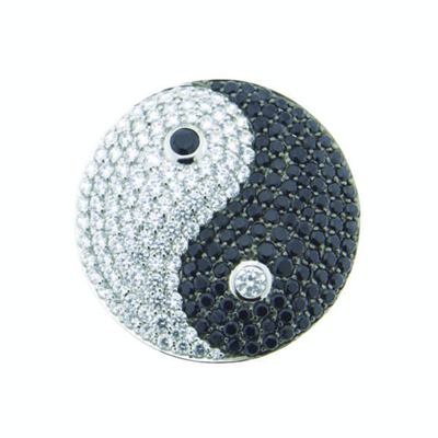 MYiMenso - 27596 - Insignia spherique - Silber 33mm - Yin Yang