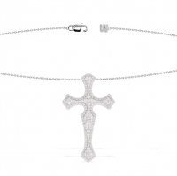 APM Monaco - AP9547OX - Halskette aus  Silber mit Kreuz-Anhaenger und weissen Zirkonia