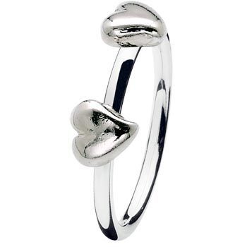 PRIMO 18400 Ring Twin heart Silber