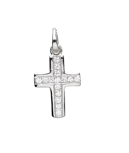 Selexion - Anhänger Kreuz mit Zirkonia Silber rhodiniert