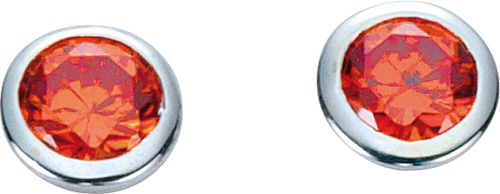 Selexion - Damenohrstecker mit orange-rotem Zirkonia