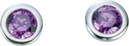 Selexion - Damenohrstecker mit fliederfarbenem Zirkonia